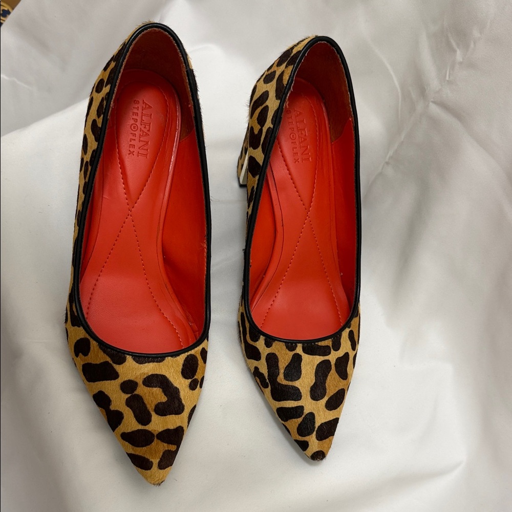 Alfani Animal Print Pointed Toe Block Heel Pump Shoe - Picture 2 of 12